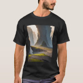 Rocky Area Cliff Moss Mist Shadow Valley Tシャツ (正面)