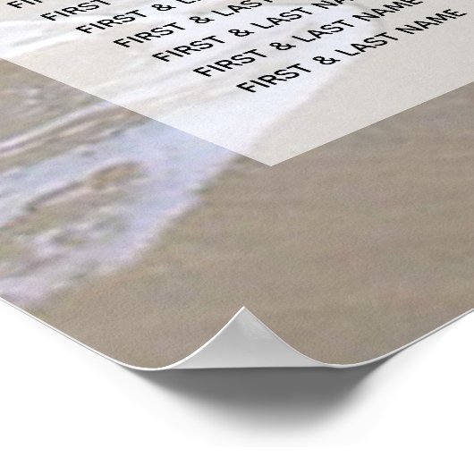 Rocky Beach Wedding Seating Chart ポスター (角)