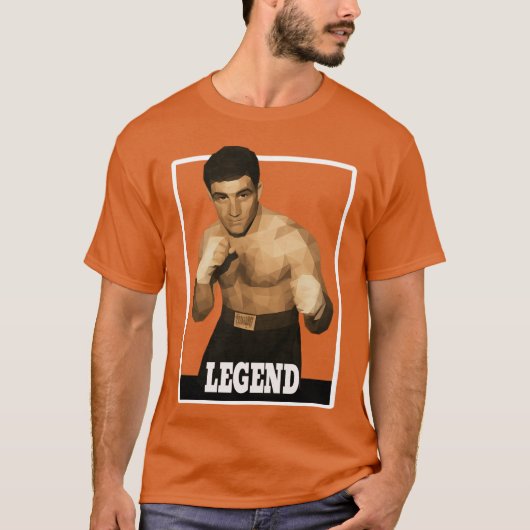 Rocky Marciano Low Poly Legend – Boxing Icon, Vint Tシャツ (正面)