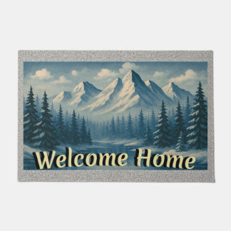 “ROCKY MOUNTAIN HOME" Indoor/Outdoor Doormat ドアマット