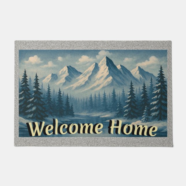 “ROCKY MOUNTAIN HOME" Indoor/Outdoor Doormat ドアマット (正面)