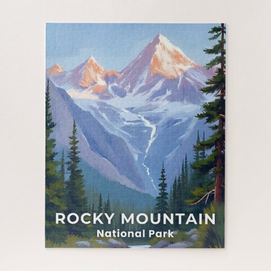 Rocky Mountain National Park Colorado Travel Art ジグソーパズル (縦)