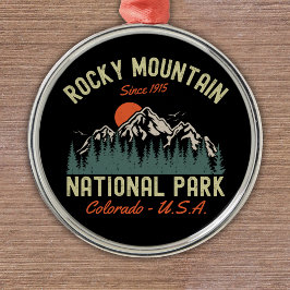 Rocky Mountain National Park Est 1915 メタルオーナメント