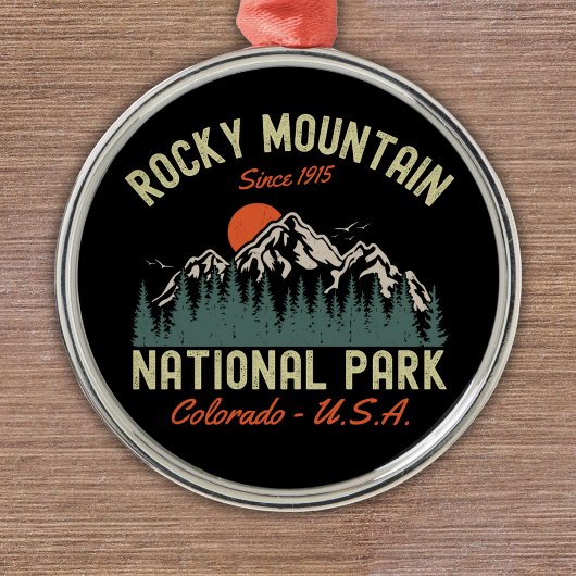 Rocky Mountain National Park Est 1915 メタルオーナメント