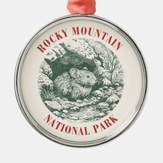 Rocky Mountain National Park Pika Ornament - R&G メタルオーナメント (正面)