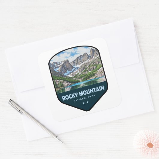 Rocky Mountain National Park Shield スクエアシール (封筒)