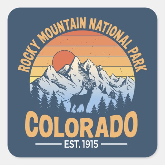 Rocky Mountain National Park Sticker Decal スクエアシール (正面)