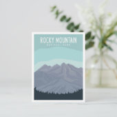 Rocky Mountain National Park Travel Illustration ポストカード (スタンド正面)