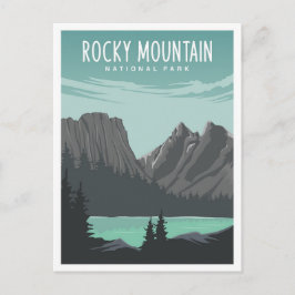 Rocky Mountain National Park Travel Illustration ポストカード