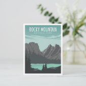 Rocky Mountain National Park Travel Illustration ポストカード (スタンド正面)