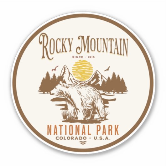 Rocky Mountain National Park Vintage landscape シール (正面)