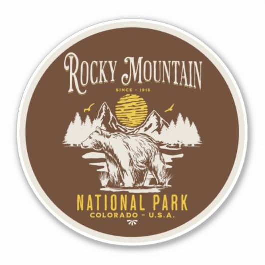 Rocky Mountain National Park Vintage landscape シール (正面)