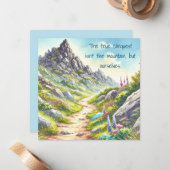 Rocky Mountain Path & Quote ノートカード (正面/裏面インサイチュ)