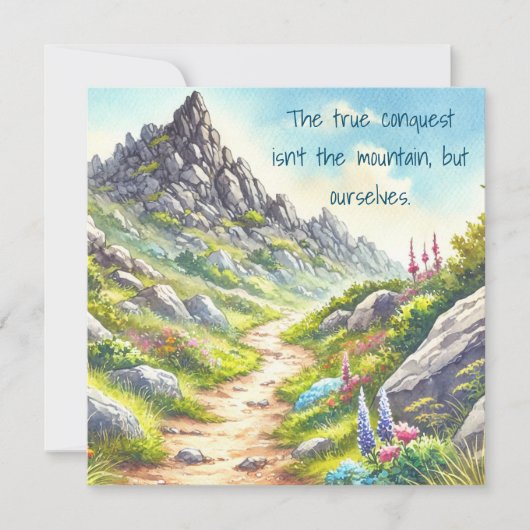 Rocky Mountain Path & Quote ノートカード (正面)