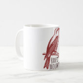 Rocky Mountain Red Crossbill bird logo コーヒーマグカップ (正面左)