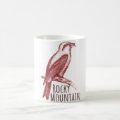 Rocky Mountain Red Crossbill bird logo コーヒーマグカップ (中央)