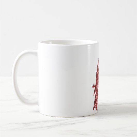 Rocky Mountain Red Crossbill bird logo コーヒーマグカップ (左)