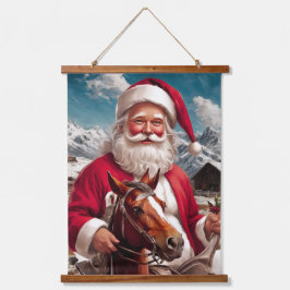 Rocky Mountain Santa and His Horse 吊り下げ型タペストリー