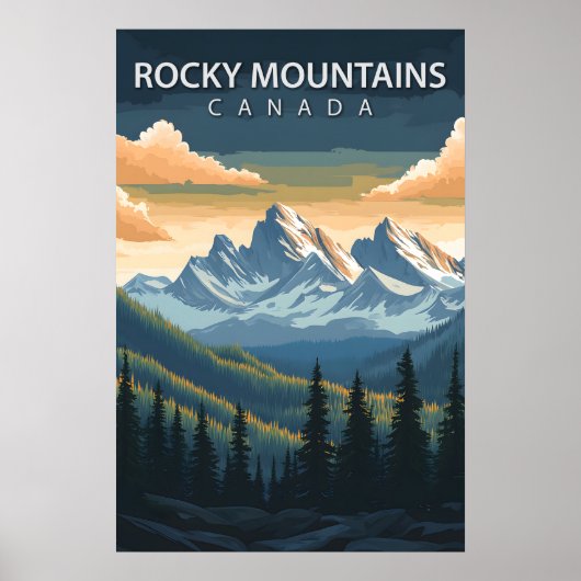 Rocky Mountains Canada Travel Alberta & BC Peak ポスター (正面)