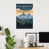 Rocky Mountains Canada Travel Alberta & BC Peak ポスター (ホームオフィス)