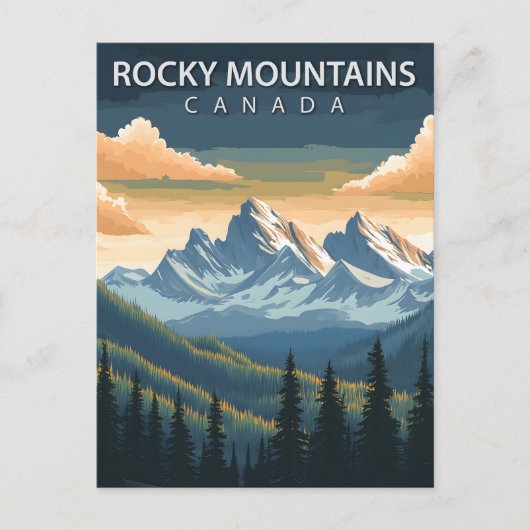 Rocky Mountains Canada Travel Alberta & BC Peak ポストカード (正面)