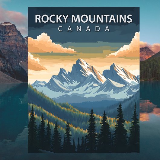 Rocky Mountains Canada Travel Alberta & BC Peak ポストカード