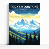 Rocky Mountains Canada Travel Poster Canvas Art キャンバスプリント
