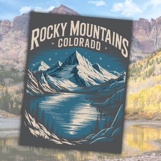 Rocky Mountains Colorado USA Travel Art Postcard シーズンポストカード
