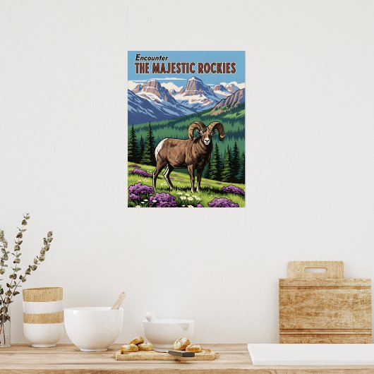 Rocky Mountains – Wildlife & Nature ポスター (キッチン)