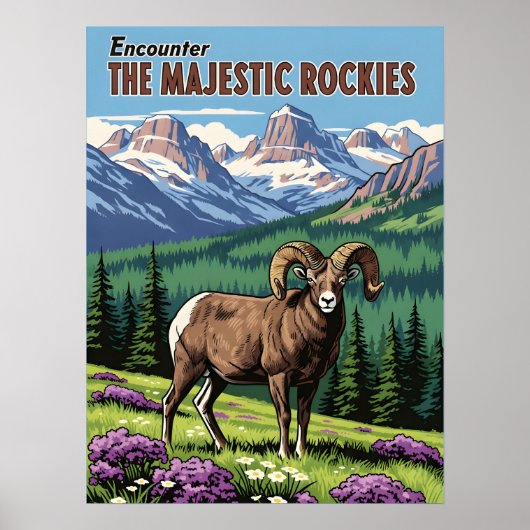 Rocky Mountains – Wildlife & Nature ポスター (正面)