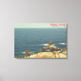 Rocky shore beach of the Grand Phare of Jijel  キャンバスプリント