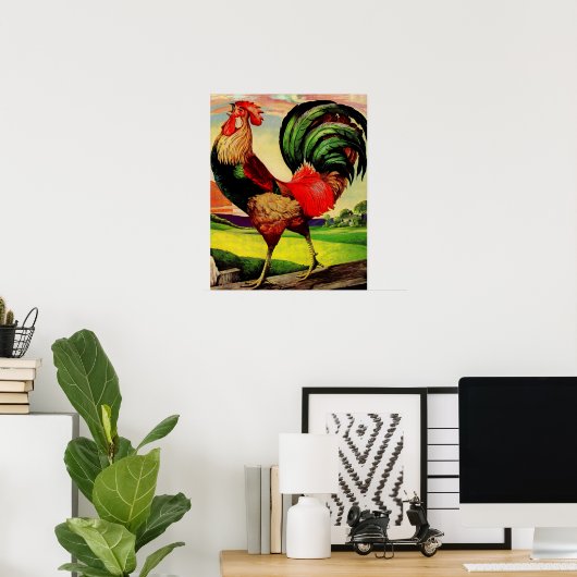 Rocky the Handsome Rooster ポスター (ホームオフィス)