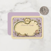 Rocoフランスのフレーエレガントムアンティーク金ゴールド薄紫 ノートカード (正面/裏面インサイチュ)