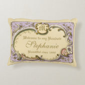Roco Boudoirフランスのフレームエレガント金ゴールド薄紫 アクセントクッション (裏面)