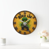 Roco Lee Funny Broccoli Martial Arts ラージ壁時計 (ホーム)