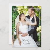 Rococoエレガントフレフランスのーム写真 サンキューカード (正面)