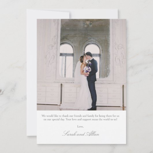 Rococoエレガントフレフランスのーム写真 サンキューカード (裏面)