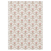 Rococoエレガントフローラ白の背景 テーブルクロス (正面)