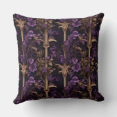 Rococoレルム:ゴールデンダークパープルのフローラ列 クッション (裏面)