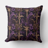 Rococoレルム:ゴールデンダークパープルのフローラ列 クッション (正面)