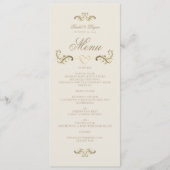 Rococoヴィンテージ金ゴールド結婚のメニューカード メニュー (正面)