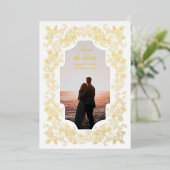 Rococo写真Save the Date 箔招待状 (立ち正面)