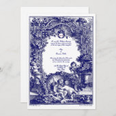 Rococo 1771 Altar With Floral Garlands & Cherubs 招待状 (正面/裏面)