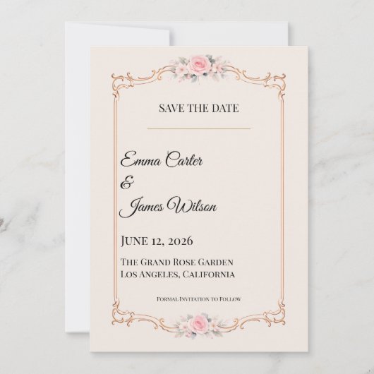 Rococo Blush Save the Date (正面)