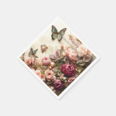 Rococo Butterfly Garden Galentine Floral Elegance スタンダードカクテルナプキン (角)