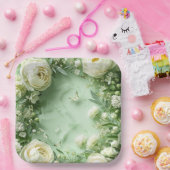 Rococo Butterfly Garden Galentine Floral Elegance ペーパープレート (パーティー)