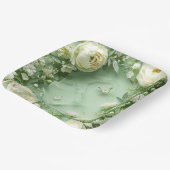 Rococo Butterfly Garden Galentine Floral Elegance ペーパープレート (傾斜あり)