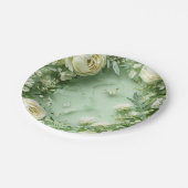 Rococo Butterfly Garden Galentine Floral Elegance ペーパープレート (アングル)