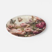 Rococo Butterfly Garden Galentine Floral Elegance ペーパープレート (アングル)
