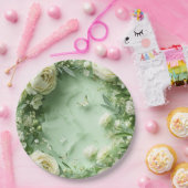 Rococo Butterfly Garden Galentine Floral Elegance ペーパープレート (パーティー)